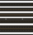 template set of straight asphalt roads vector image