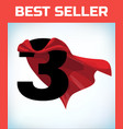three in red hero cape super cloak power vector image