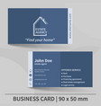 business card template real estate agency design vector image