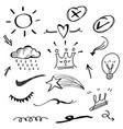 hand drawn set of abstract doodle elements use vector image