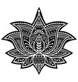 indian yoga lotus flower design mehndi art vector image vector image