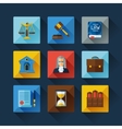 law icons set in flat design style vector image