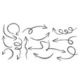set hand drawn arrows isolated on white vector image