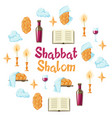 shabbat shalom background with religious objects vector image vector image
