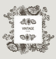 beautiful card with a square frame with wreath vector image vector image