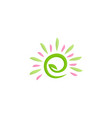 beauty green leaf nature logo vector image