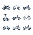 bicycles icon set symbols vector image