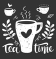 hand drawn silhouette a tea cups vector image
