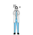 male doctor in white coats with stethoscopes vector image vector image