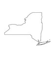 new york state of usa - solid black outline map vector image