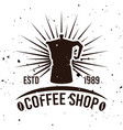 coffee pot emblem badge label sticker vector image