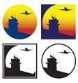 control tower at sunset vector image