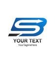 initial bs or sb letter with forward arrow logo vector image vector image
