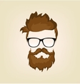 mustache beard glasses hairstyle vector image vector image