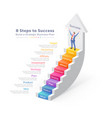 business arrow staircase steps template background vector image vector image