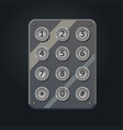 chrome keaypad interface with metal buttons vector image vector image