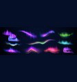 colorful aurora borealis arctic sky polar lights vector image