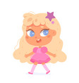 cute girl walking isolated little princess vector image