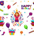 happy birthday party with balloons seamless vector image