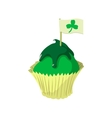 st patricks day cupcake cartoon icon vector image