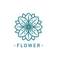 abstract flower line art for logo template vector image