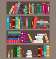 bookshelfes with books bookcase in library vector image vector image