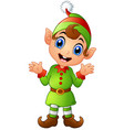 christmas elf cartoon vector image