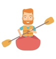 man riding in canoe vector image