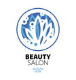 blue ball of leaves logo for beauty salon vector image