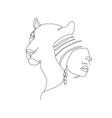 continuous line art or one drawing african vector image