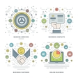 flat line banking services contacts partners vector image