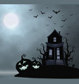 ghost old house mister place halloween vector image