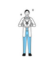 male doctor in white coats with stethoscopes vector image vector image
