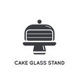 cake in glass holder serving stand glyph element vector image