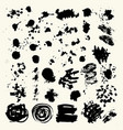 collection of smears with black paint strokes vector image