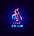 great britain neon label vector image vector image