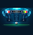 soccer football stadium spotlight and scoreboard vector image