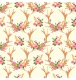 vintage seamless pattern with deer antlers vector image