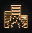 city explosion neon line icon vector image