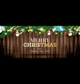 fir branches with neon lights and snowmans vector image