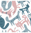 seamless pattern with cats vector image