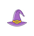 witch hat icon colorful flat halloween thin vector image vector image