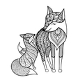 hand drawn fox with young child pattern for adult vector image