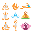 icons yoga spa massage vector image