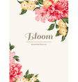 vintage wedding invitation with colorful flowers vector image