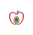 apple leaf organic logo vector image vector image
