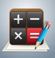 calculator and note pencil vector image