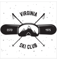 emblem of ski club vintage mountain winter badge vector image