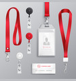 identification card badge accessories set vector image
