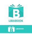 logo combination of a book and letter b vector image